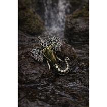 Broche elefante ornamental cristais e detalhes em filigrana