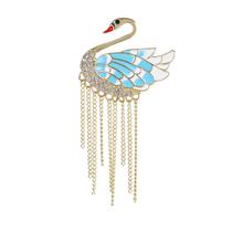 Broche Elegant Swan Blue Enamel Wings Strass Broche Elegant Swan Blue Enamel Wings Strass