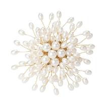Broche Feminino Unissex Tecido À Mão Com Flor De Pérola, Corda, Planta, Banquete, Festa, Acessório