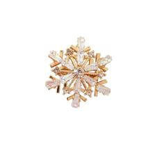 Broche Floco de Neve Dourado com Zircônias Broche Floco de Neve Dourado com Zircônias