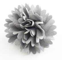 Broche Flor Tecido Cinza 8cm Broche Flor Tecido Cinza 8cm