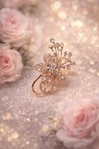 Broche floral sparkle cravejado em cristais