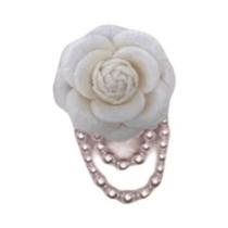 Broche Floral Vintage Elegante Com Pérola Branca Camélia Para Mulheres, Clipes Para Vestidos De
