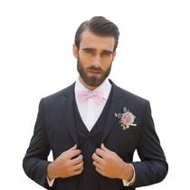 Broche Lapela Noivo Padrinho Casamento Flor De Cetim Lilás