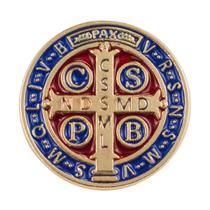 Broche Medalhão São Bento Azul 2.5x2.5cm Broche Medalhão São Bento Azul 2.5x2.5cm
