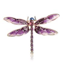 Broche MINGHUA Esmalte Libélula Roxa Joia