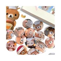 Broche Mini Badge Rilakkuma 25mm Estilo Retrô Decoração De Roupas Anime Periférico Japonês