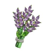 Broche MLEPUS Flor de Lavanda com Cristais e Strass Broche MLEPUS Flor de Lavanda com Cristais e Strass