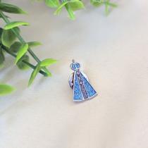 Broche Nossa Senhora Aparecida com Manto Esmaltado Colorido