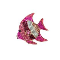 Broche Peixe Colorido com Pedras -
