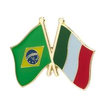 Broche Pin Brasil Itália União Países Descendência Italiana Broche Pin Brasil Itália União Países Descendência Italiana