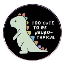 Broche Pin Cartoon Dinosaur Black Round Badge Alloy 3x3cm Broche Pin Cartoon Dinosaur Black Round Badge Alloy 3x3cm