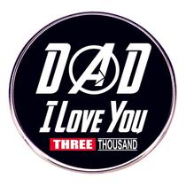 Broche Pin Dad I Love You Three Thousand Alloy Black 3x3cm