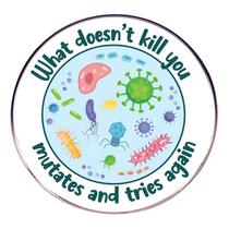 Broche Pin Funny Science Microbe Design Alloy 3x3cm