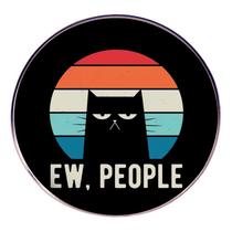 Broche Pin Retro Cat Round Alloy Badge Ew People Cartoon