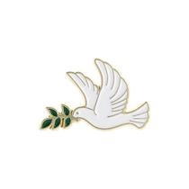 Broche Pin White Dove com liga de esmalte de ramo de oliveira
