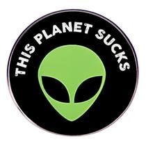 Broche Pins Funny Alien Green UFO Face Cartoon Humor