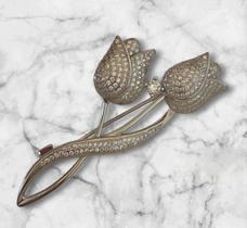 Broche pratab925 prata luxo 925 rodinada com zirconio. Rosângela lima joias
