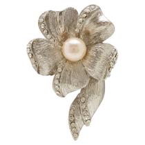 Broche Strass e Pérola Flor BRG0062