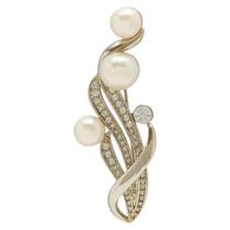 Broche Strass e Pérola Flor BRG9872