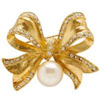 Broche Strass e Pérola Lacinho BRG0041