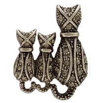 Broche Strass Três Gatinhos BRG0059