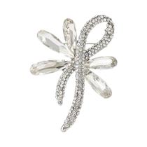 Broche Unissex Feminino Com Laço De Strass E Alfinete De Corda Esmaltado Para Banquete, Festa,