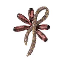 Broche Unissex Feminino Com Laço De Strass E Alfinete De Corda Esmaltado Para Banquete, Festa,
