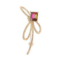 Broche Unissex Feminino Com Laço De Strass E Alfinete De Corda Esmaltado Para Banquete, Festa,