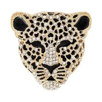 Broche Unissex Feminino De Leopardo Com Strass, Pin De Esmalte Criativo, Acessório De Joia Para