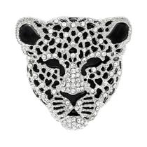 Broche Unissex Feminino De Leopardo Com Strass, Pin De Esmalte Criativo, Acessório De Joia Para