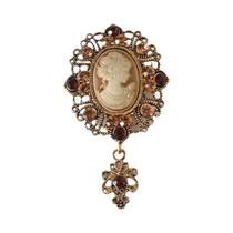 Broche Vintage Feminino Vitoriano Com Cristal E Strass, Acessório De Moda Com Cabeça De Rainha