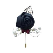 Broches De Colarinho De Flor Artificial De Rosa Para Noivos - Acessórios De Casamento