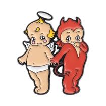Broches De Esmalte Bebê Anjo Diabo, Asas De Anjo Puras, Em Metal, Para Mochila, Gola, Lapela, Joia,