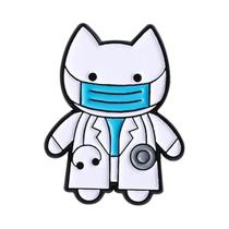 Broches De Esmalte De Gatos Fofos Com Tema De Doutor, Gatinho Em Casaco De Médico E Estetoscópio, Broches De Esmalte De Gatos Fofos Com Tema De Doutor, Gatinho Em Casaco De Médico E Estetoscópio,