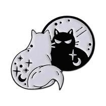 Broches De Esmalte De Halloween Com Tema De Gato Fantasma Branco E Caveira De Abóbora, Joias Para