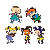 Broches De Esmalte Puckish Para Meninos E Meninas, 5 Peças/conjunto, Joias Da Moda, Presentes Para