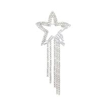 Broches De Estrela Cadente Com Franjas De Strass Unissex Para Mulheres, Acessórios De Joias Para