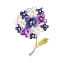 Broches De Hortênsia Esmaltados Unissex Femininos Com Strass, Alfinetes De Flor, Acessórios De Broches De Hortênsia Esmaltados Unissex Femininos Com Strass, Alfinetes De Flor, Acessórios De