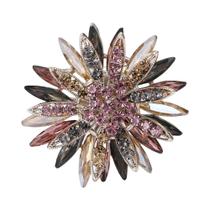 Broches De Luxo Femininos Com Strass Em Formato De Flor, Alfinetes De Vidro Com Tema Botânico,