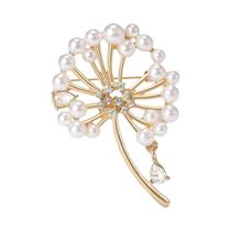 Broches De Pérola Com Strass Em Forma De Dente-de-Leão Para Mulheres, Acessórios De Joias Para