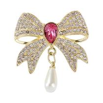 Broches Vintage De Strass Com Laço Para Mulheres, Acessório De Joalheria De Luxo Para Roupas E