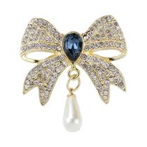 Broches Vintage De Strass Com Laço Para Mulheres, Acessório De Joalheria De Luxo Para Roupas E