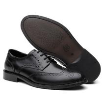 Brogue Bélgica Couro Confortável Solado Blaqueado Brogue Bélgica Couro Confortável Solado Blaqueado
