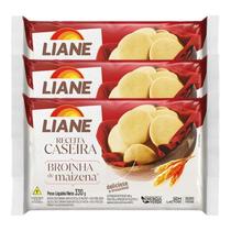 Broinhas De Maizena Sem Lactose Liane contendo 3 pacotes de 330g cada