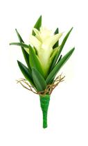Bromélia Silicone Branca Com Folhas Raiz Artificial Decorativa
