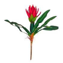 Bromélia Unitária em Silicone C/ 9 folhas 35cm