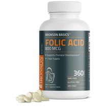 Bronson Folic Acid 800 MCG suporta o desenvolvimento pré-natal,