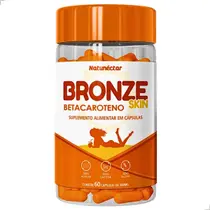 Bronze Skin Beta Caroteno Suplemento Alimentar Bronzeamento Natural sabor Betacaroteno 60 Capsulas