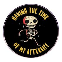 Brooch Funny Skeleton Cart se divertindo muito com minha vida após a morte